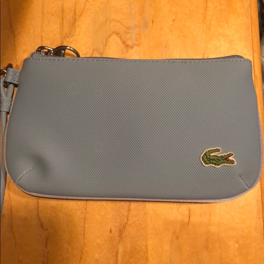 Light blue Lacoste wristlet
